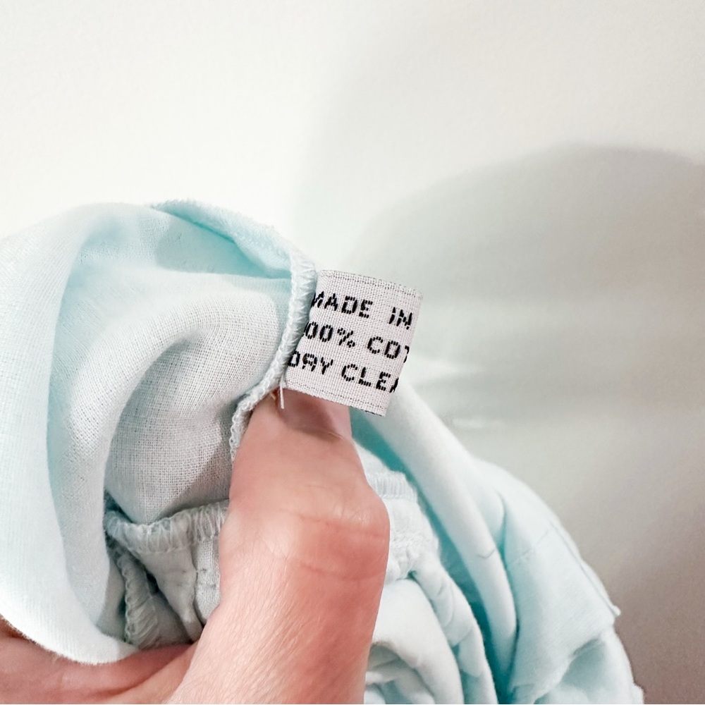 Juliet Dunn Tie Shoulder Dress Midi Tonal Cotton Ric Rac Blue Size Medium - Picture 5 of 9